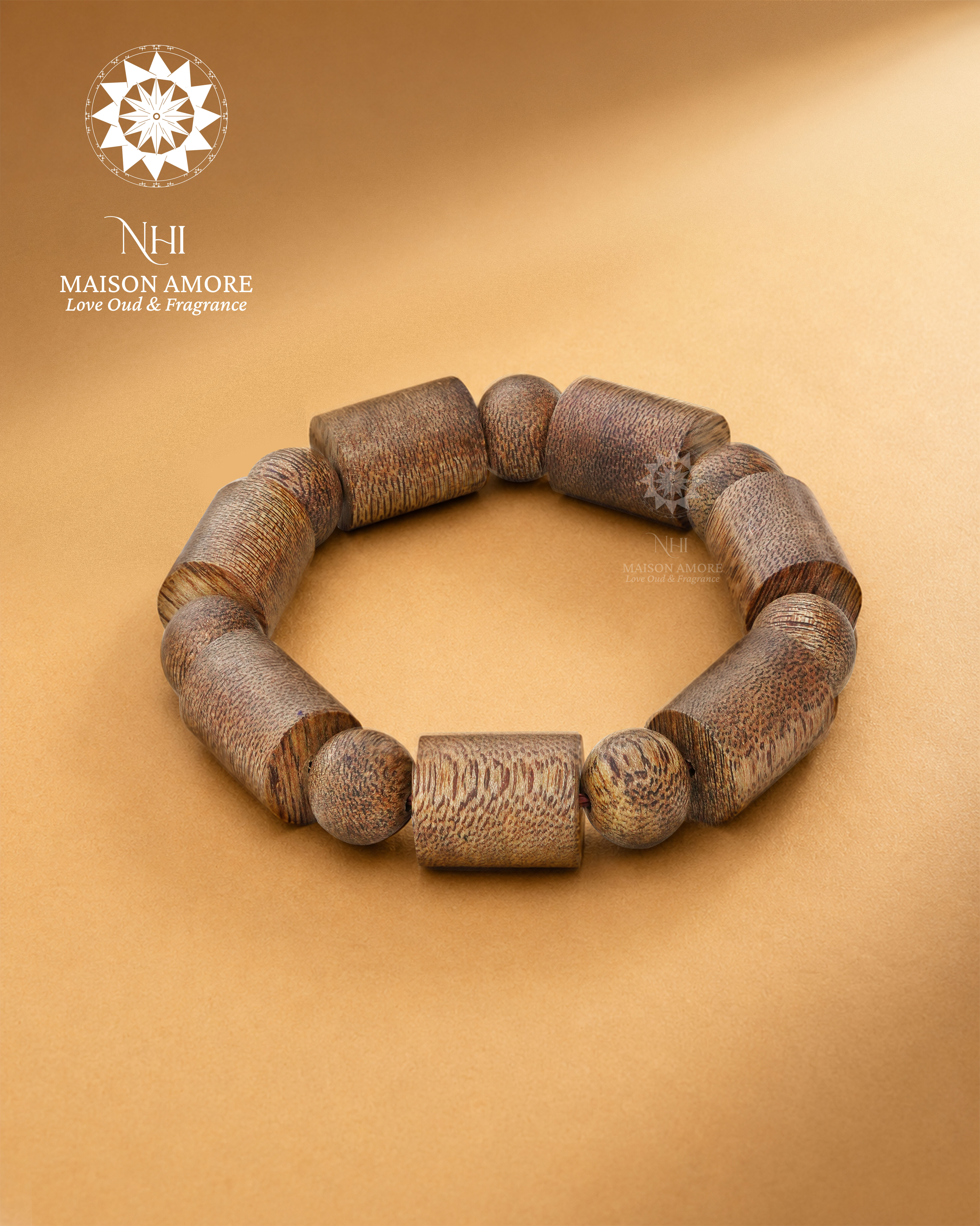 Vietnamese Natural Agarwood Bracelet – Prosperity “Bamboo Joint” Design